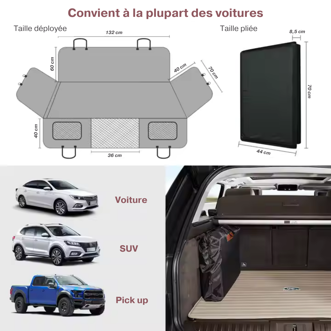 Housse Compawny™ Fini les poils et les griffures en voiture !